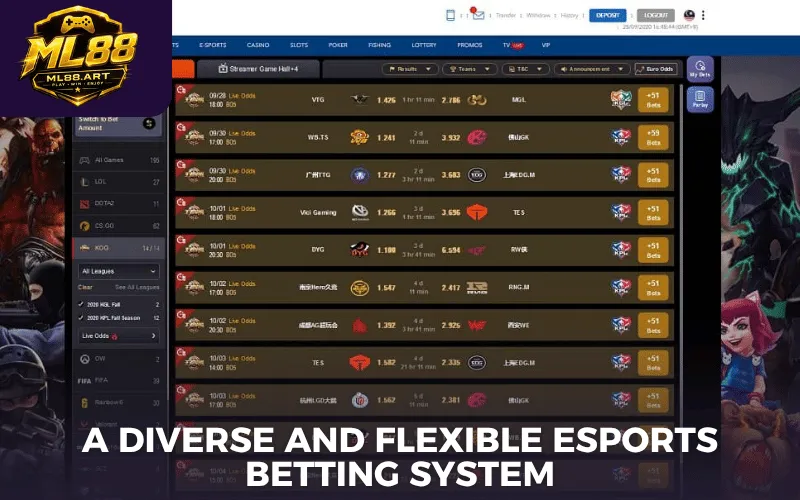A diverse and flexible esports betting system