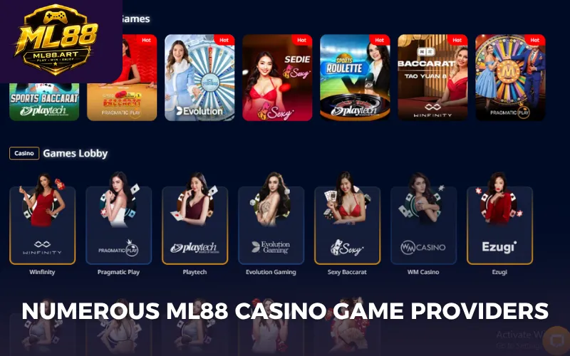 Numerous ML88 casino game providers