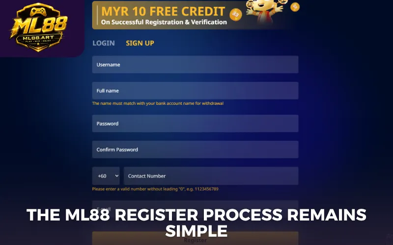 The ML88 register process remains simple