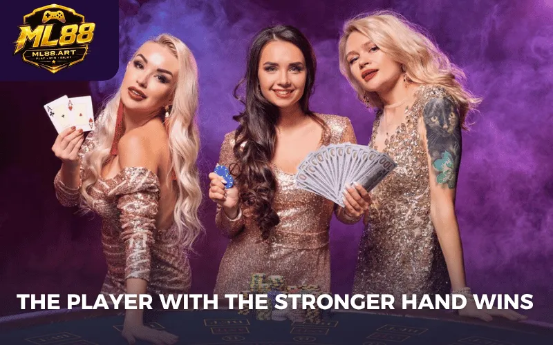The player with the stronger hand wins